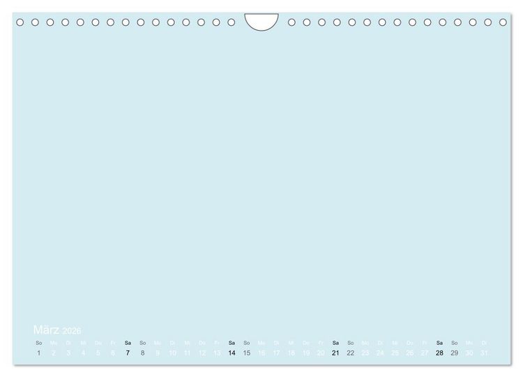 Produktbild: Bastelkalender - hell Blau (Wandkalender 2026 DIN A4 quer), CALVENDO Monatskalender