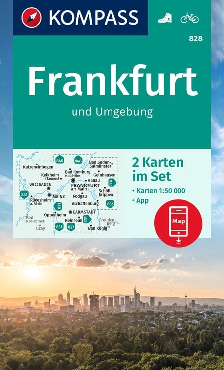 Bild vom Artikel KOMPASS Wanderkarten-Set 828 Frankfurt u.Umgebung (2 Karten) 1:50.000 vom Autor 