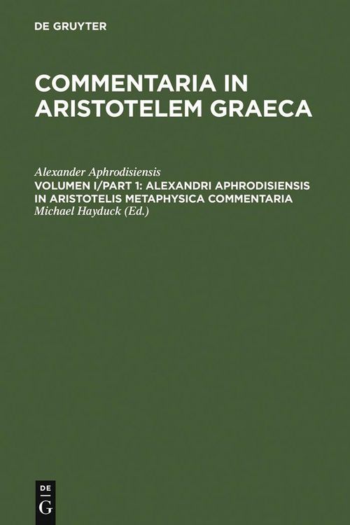Produktbild: Alexandri Aphrodisiensis in Aristotelis metaphysica commentaria