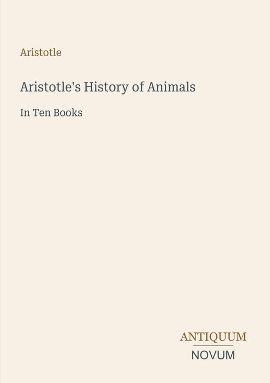 Produktbild: Aristotle's History of Animals