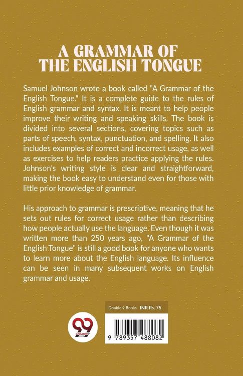 Produktbild: A Grammar Of The English Tongue