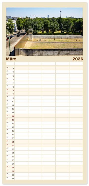 Produktbild: Familienplaner 2026 - Berlin - Reise durch die deutsche Geschichte mit 5 Spalten (Wandkalender, 21 x 45 cm) CALVENDO