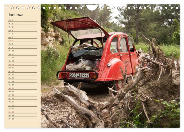 Produktbild: Citro&euml;n 2CV - Ente rot (Wandkalender 2026 DIN A4 quer), CALVENDO Monatskalender