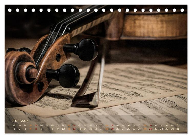 Produktbild: Was die Geige uns erz&auml;hlt (Tischkalender 2026 DIN A5 quer), CALVENDO Monatskalender