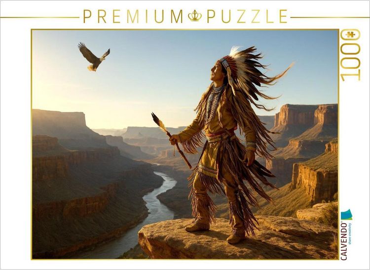 Produktbild: CALVENDO Puzzle Der Ruf des Adlers - Spiritualit&auml;t der Indianer | 1000 Teile Lege-Gr&ouml;&szlig;e 64x48cm Foto-Puzzle f&uuml;r gl&uuml;ckliche Stunden