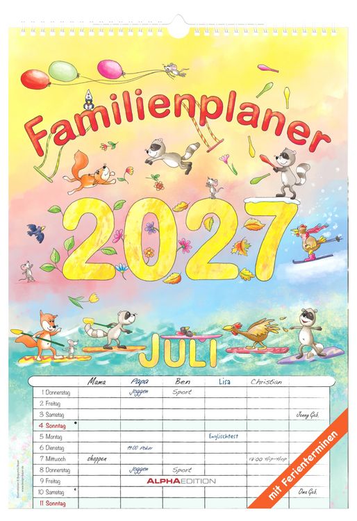 Produktbild: Familienplaner Cartoon 2027