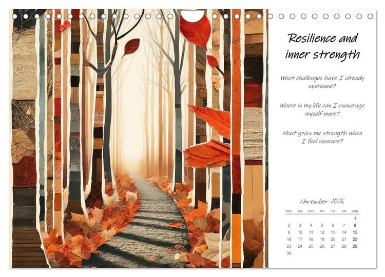 Produktbild: More confidence in 12 months - Collages with reflection questions for a stronger self (Wall Calendar 2026 DIN A4 landscape), CALVENDO 12 Month Wall Calendar