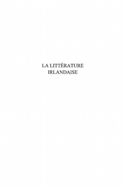 Produktbild: La litterature irlandaise