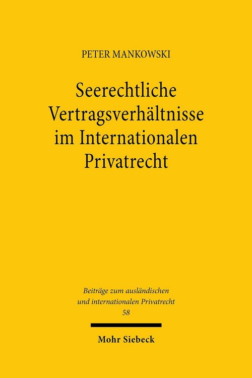 Produktbild: Seerechtliche Vertragsverh&auml;ltnisse im Internationalen Privatrecht