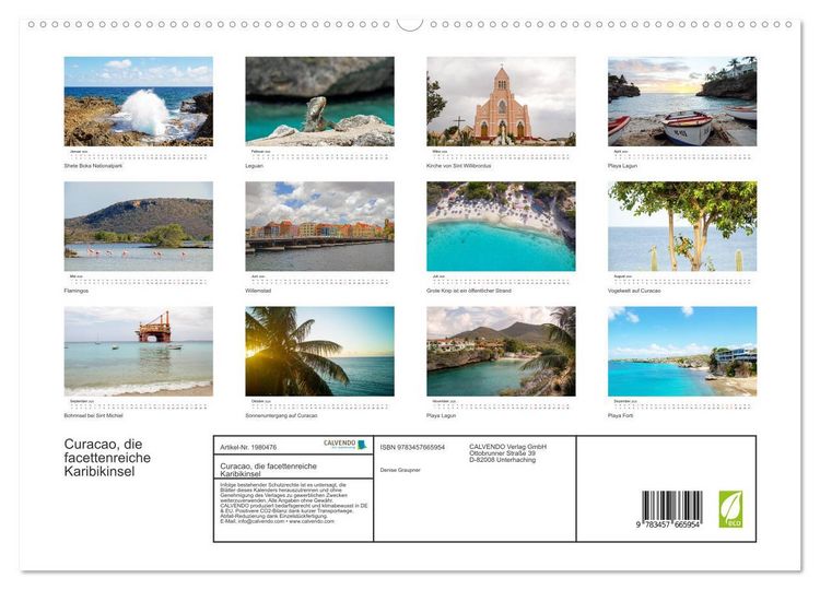 Produktbild: Curacao, die facettenreiche Karibikinsel (hochwertiger Premium Wandkalender 2026 DIN A2 quer), Kunstdruck in Hochglanz