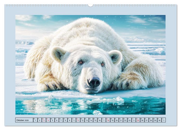 Produktbild: Im Reich der Eisb&auml;ren. Imposante K&ouml;nige des Nordlichts (hochwertiger Premium Wandkalender 2026 DIN A2 quer), Kunstdruck in Hochglanz