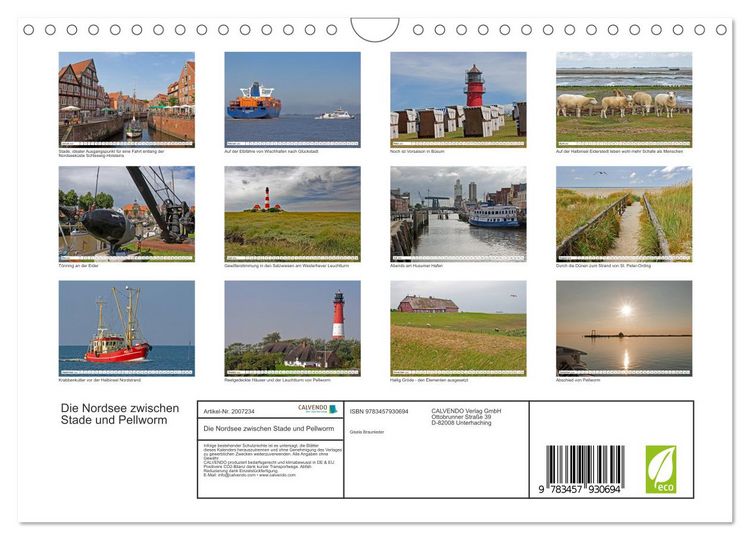 Produktbild: Die Nordsee zwischen Stade und Pellworm (Wandkalender 2026 DIN A4 quer), CALVENDO Monatskalender