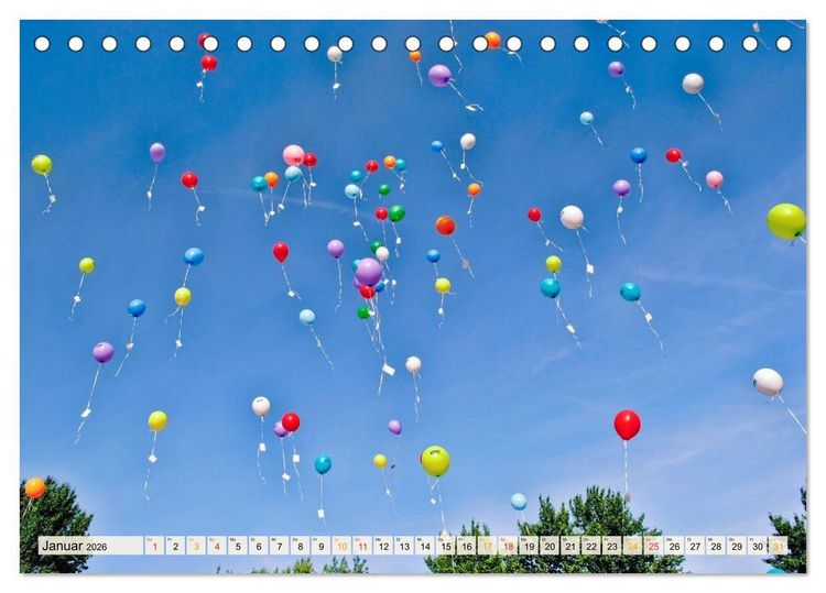 Produktbild: Mein sch&ouml;ner bunter Luftballon (Tischkalender 2026 DIN A5 quer), CALVENDO Monatskalender