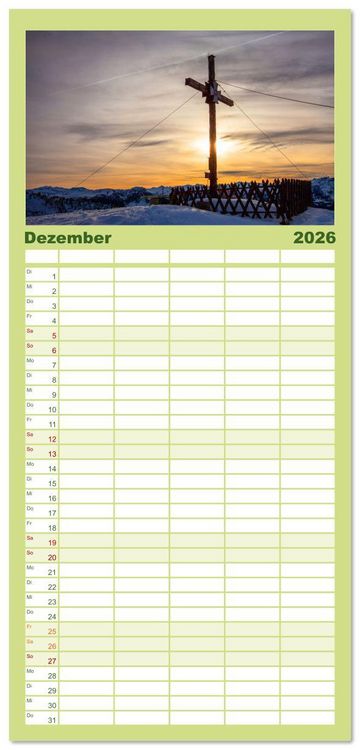 Produktbild: Familienplaner 2026 - St.Johann im Pongau mit 5 Spalten (Wandkalender, 21 x 45 cm) CALVENDO