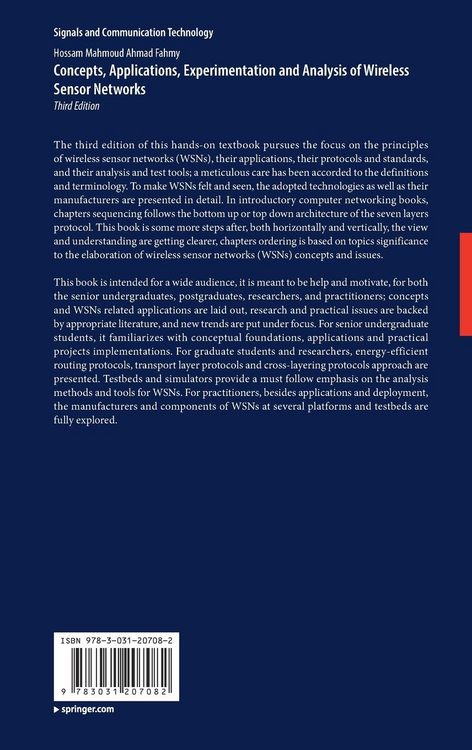 Produktbild: Concepts, Applications, Experimentation and Analysis of Wireless Sensor Networks