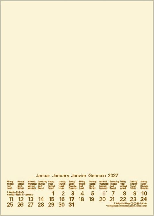 Produktbild: Foto-Malen-Basteln Bastelkalender A5 chamois 2027