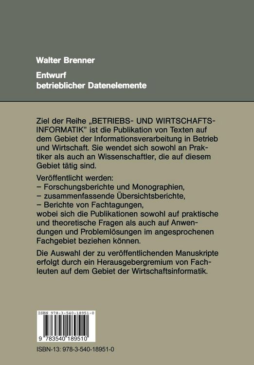 Produktbild: Entwurf betrieblicher Datenelemente