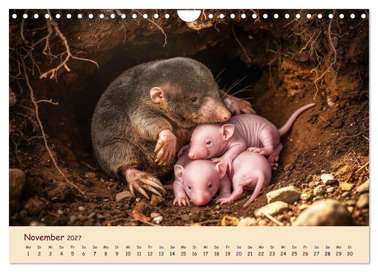 Produktbild: Im Reich der Tunnelbauer - Maulw&uuml;rfe und Nacktmulle, Leben im Verborgenen (Wandkalender 2027 DIN A4 quer), CALVENDO Monatskalender