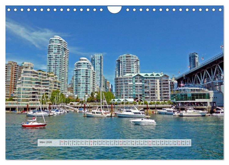 Produktbild: Vancouver Kanada 2026 (Wandkalender 2026 DIN A4 quer), CALVENDO Monatskalender