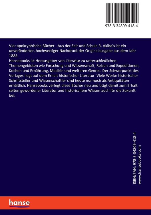 Produktbild: Vier apokryphische B&uuml;cher
