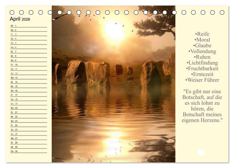 Produktbild: Tarot. Spirituell durch das Jahr (Tischkalender 2026 DIN A5 quer), CALVENDO Monatskalender
