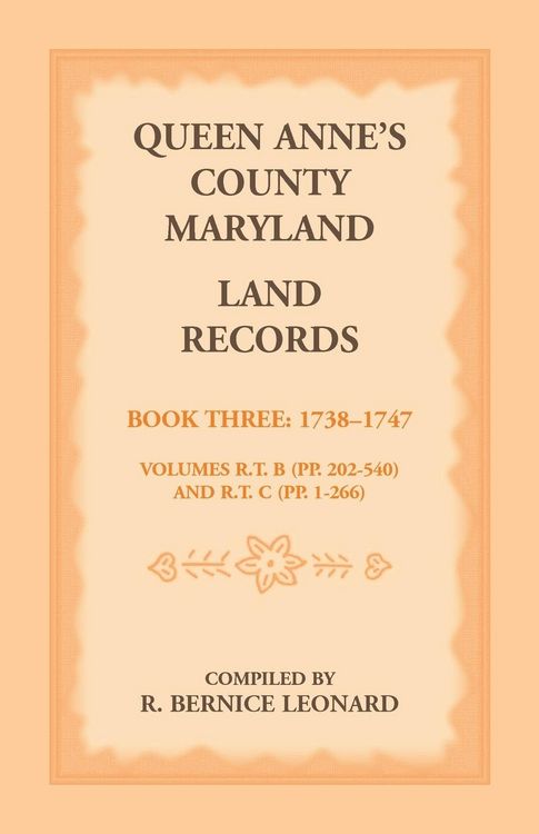 Produktbild: Queen Anne's County, Maryland Land Records, Book 3