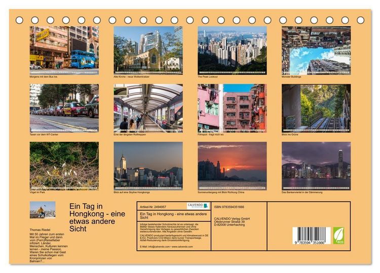 Produktbild: Ein Tag in Hongkong - eine etwas andere Sicht (Tischkalender 2027 DIN A5 quer), CALVENDO Monatskalender