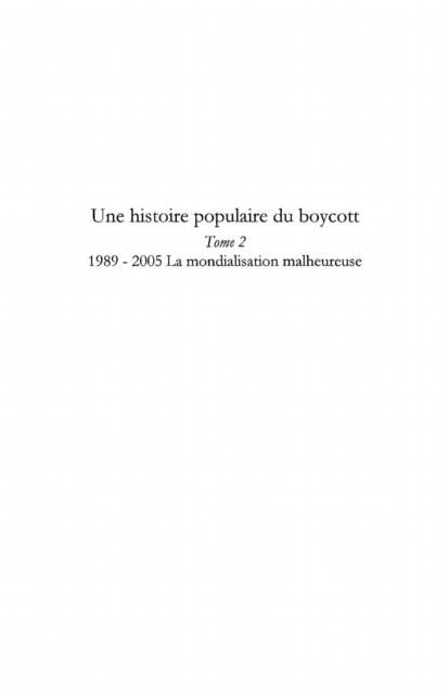 Produktbild: Une histoire populaire du boycott t. 2