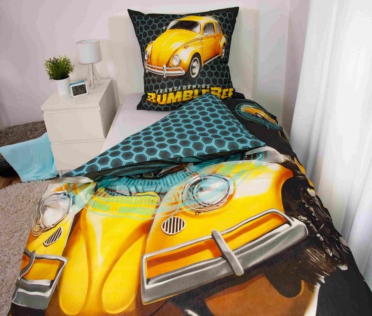 Produktbild: Transformers 4403207050 - Bumblebee Bettw&auml;sche, 80x80 cm + 135x200 cm, 100% Baumwolle