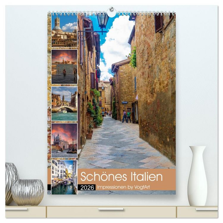 Produktbild: Sch&ouml;nes Italien. Impressionen by VogtArt (hochwertiger Premium Wandkalender 2026 DIN A2 hoch), Kunstdruck in Hochglanz