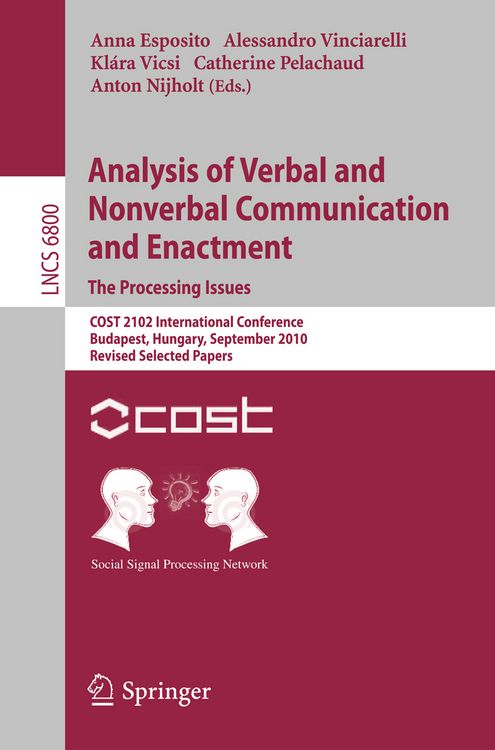 Produktbild: Analysis of Verbal and Nonverbal Communication and Enactment.The Processing Issues