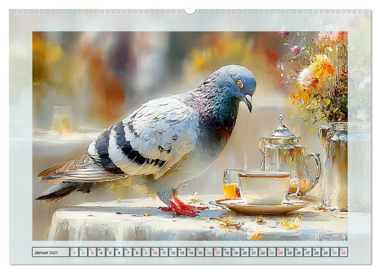 Produktbild: Tauben. Urbane Lebensk&uuml;nstler (hochwertiger Premium Wandkalender 2027 DIN A2 quer), Kunstdruck in Hochglanz