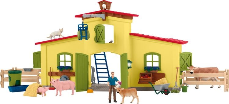 schleich Farm World 42605 Groer Stall mit Tieren und Zubehr kaufen