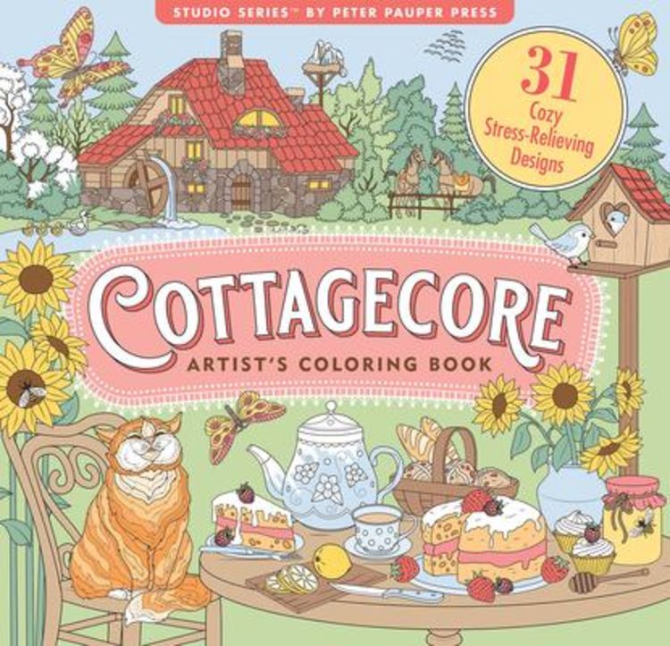 Produktbild: Cottagecore Adult Coloring Book (31 Stress-Relieving Designs)