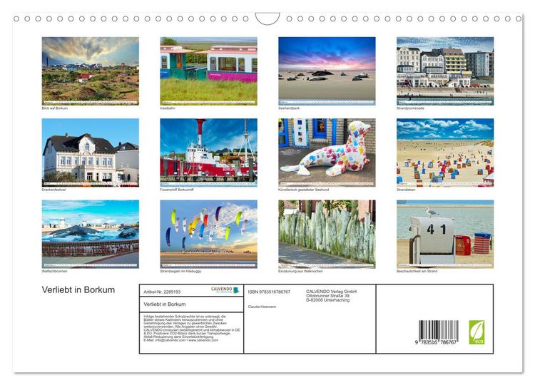 Produktbild: Verliebt in Borkum (Wandkalender 2027 DIN A3 quer), CALVENDO Monatskalender