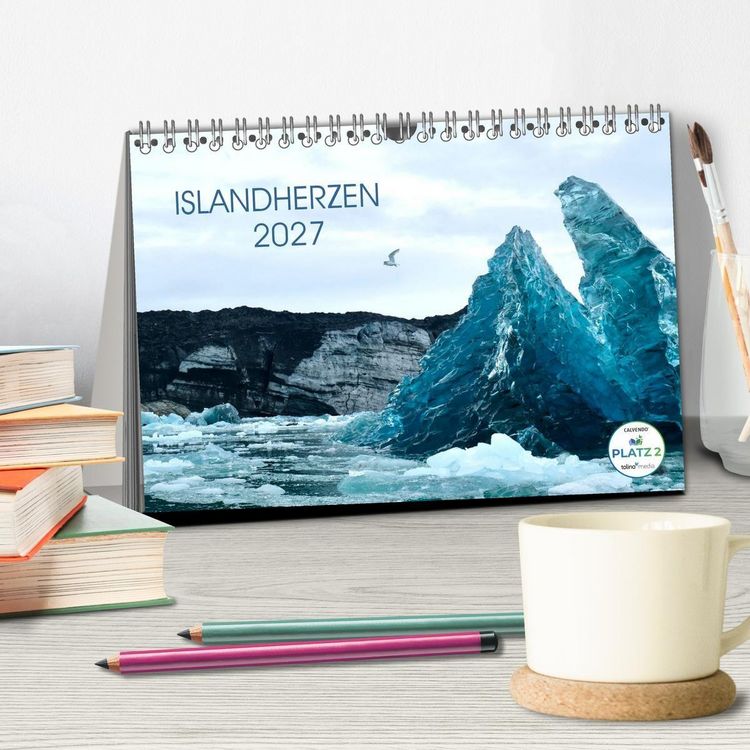 Produktbild: Islandherzen (Tischkalender 2027 DIN A5 quer), CALVENDO Monatskalender