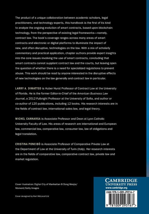 Produktbild: The Cambridge Handbook of Smart Contracts, Blockchain Technology and Digital Platforms