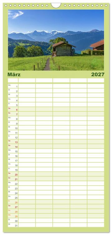 Produktbild: Familienplaner 2027 - Berner Oberland - Bergwelten mit 5 Spalten (Wandkalender, 21 x 45 cm) CALVENDO