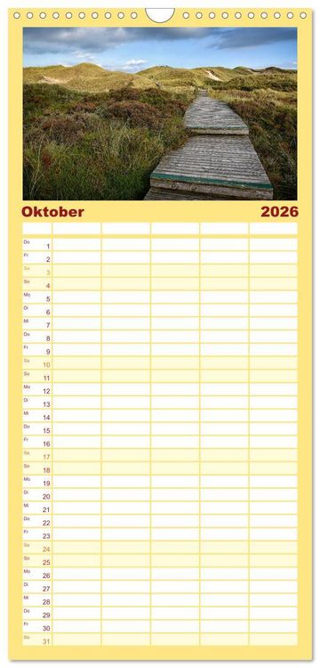 Produktbild: Familienplaner 2026 - Amrum, die Perle in der Nordsee mit 5 Spalten (Wandkalender, 21 x 45 cm) CALVENDO