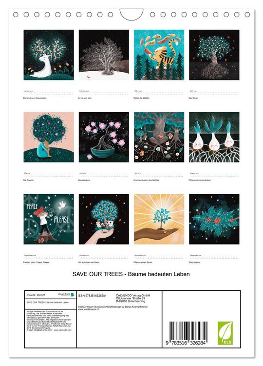 Produktbild: SAVE OUR TREES - B&auml;ume bedeuten Leben (Wandkalender 2026 DIN A4 hoch), CALVENDO Monatskalender