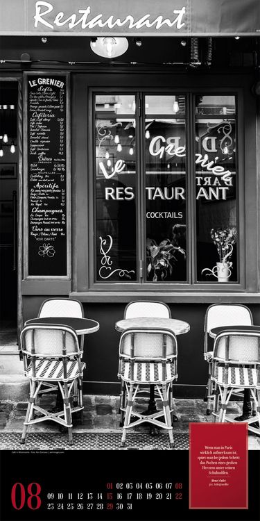 Produktbild: Paris, je t&rsquo;aime Literatur-Kalender 2027