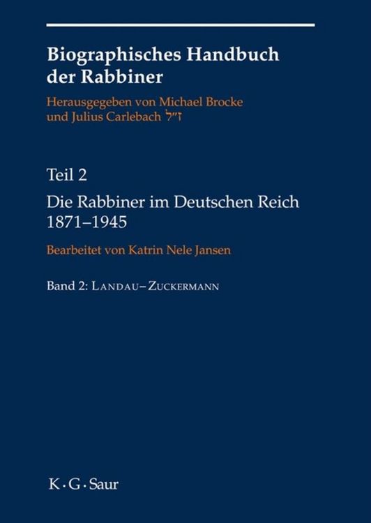 Produktbild: Die Rabbiner im Deutschen Reich 1871-1945