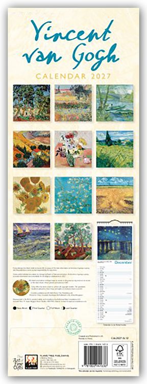 Produktbild: Vincent van Gogh &ndash; Slimline-Kalender 2027 &ndash; Original Flame Tree Publishing-Kalender Slimeline [Kalender]