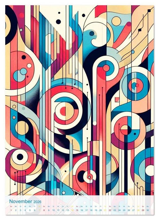 Produktbild: Syn&auml;sthetische Kunst - Musik in Farben und Formen (Wandkalender 2026 DIN A4 hoch), CALVENDO Monatskalender