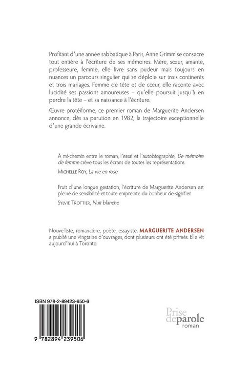 Produktbild: De m&eacute;moire de femme