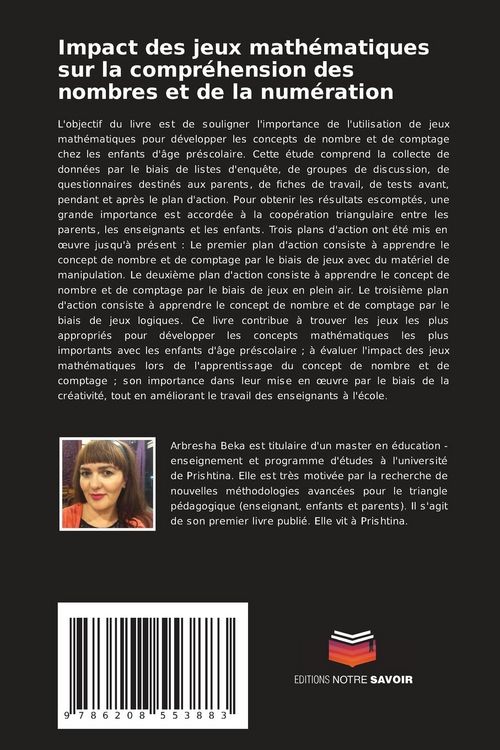 Produktbild: Impact des jeux math&eacute;matiques sur la compr&eacute;hension des nombres et de la num&eacute;ration