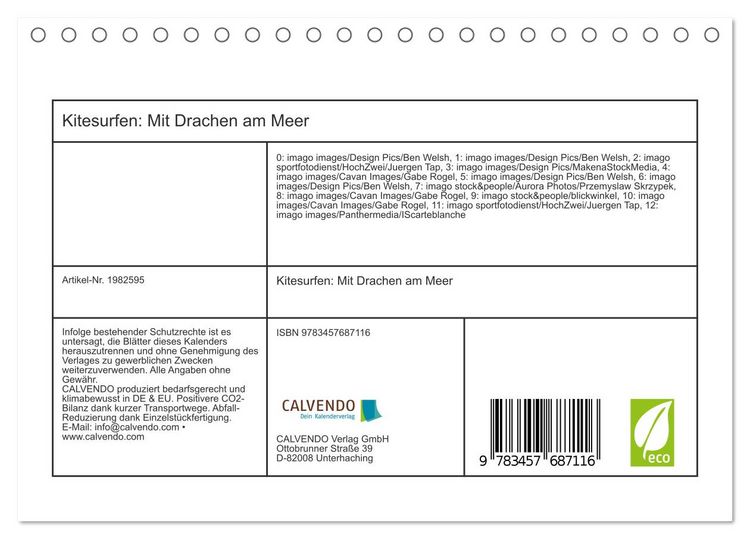 Produktbild: Kitesurfen: Mit Drachen am Meer (Tischkalender 2026 DIN A5 quer), CALVENDO Monatskalender
