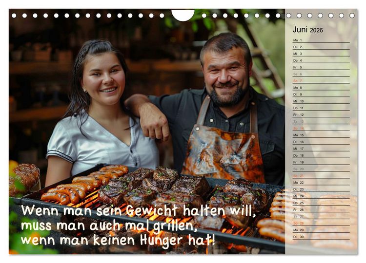 Produktbild: Lieblingshobby Grillen (Wandkalender 2026 DIN A4 quer), CALVENDO Monatskalender