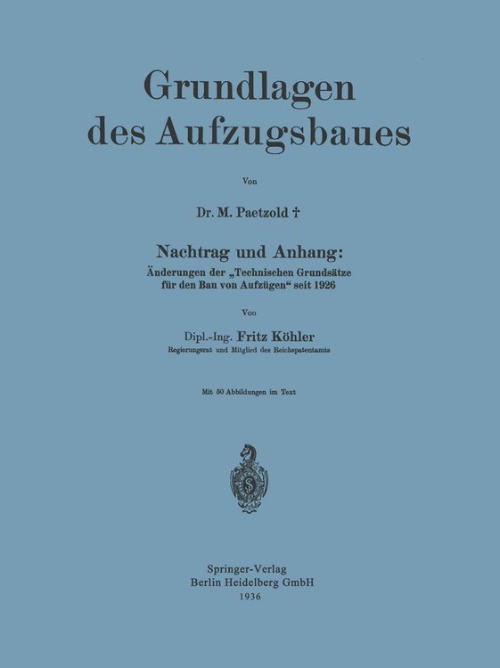 Produktbild: Grundlagen des Aufzugsbaues
