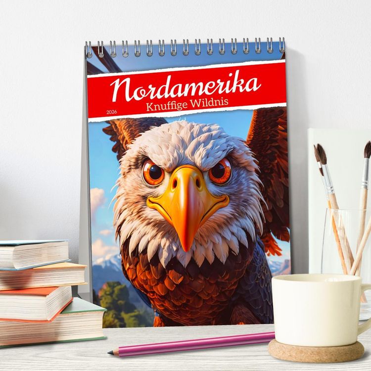 Produktbild: Nordamerika - Knuffige Wildnis (Tischkalender 2026 DIN A5 hoch), CALVENDO Monatskalender